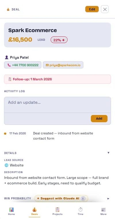 CronSpire Flowboard mobile deal detail on smartphone